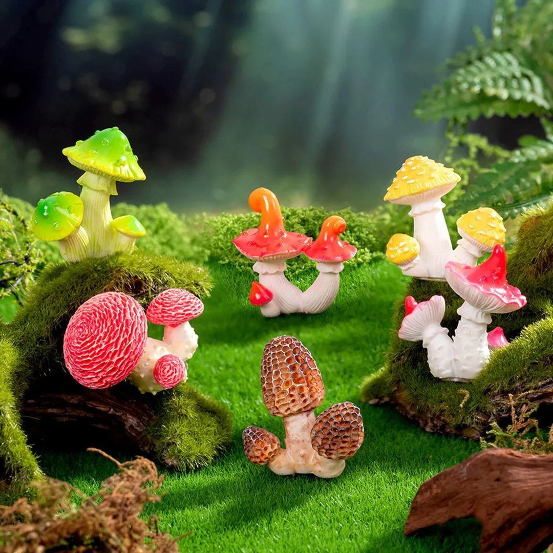 10pcs Artificial Mushroom Ornament-Type 5