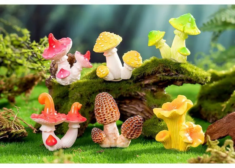 10pcs Artificial Mushroom Ornament-Type 5