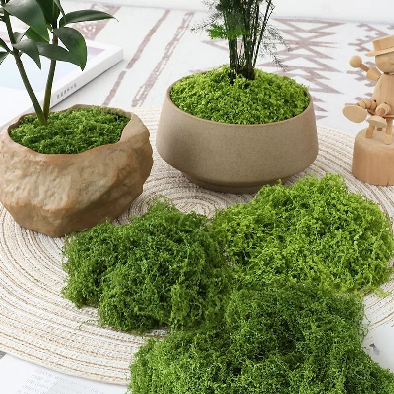 30g Light Green Artificial Moss-2Pcs