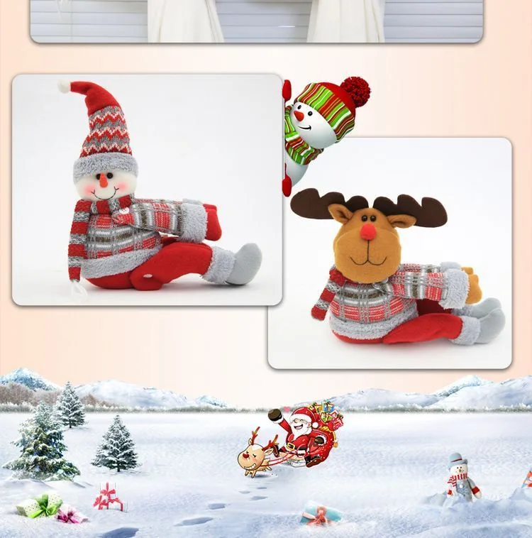 2Pcs Christmas White Hat Gingerbread Man Curtain Tiebacks