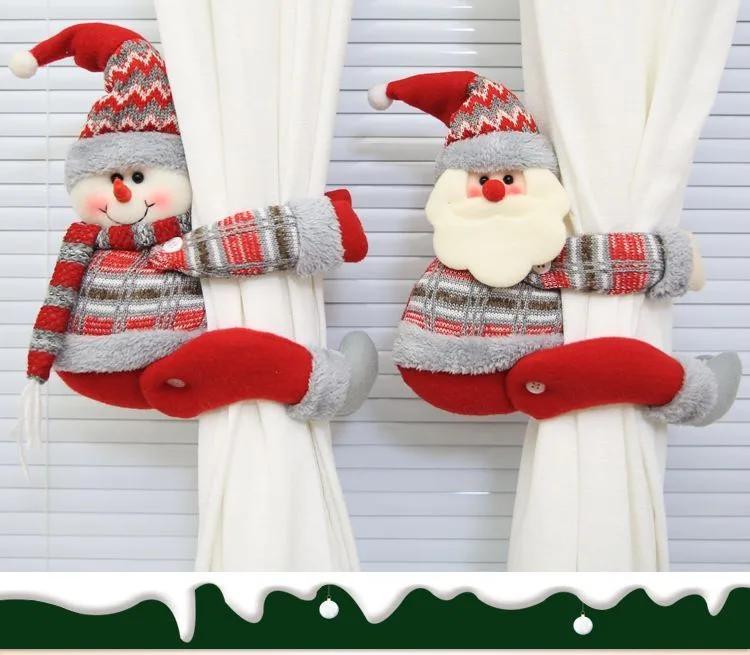 2Pcs Christmas Purple Reindeer Curtain Tiebacks