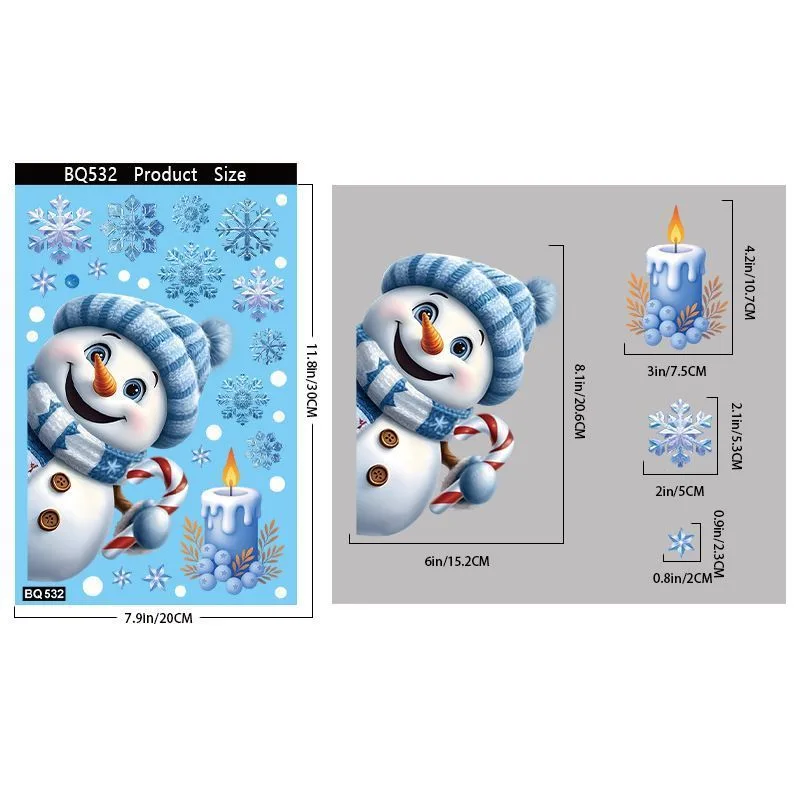 4 Styles Christmas Window Stickers Pack-01