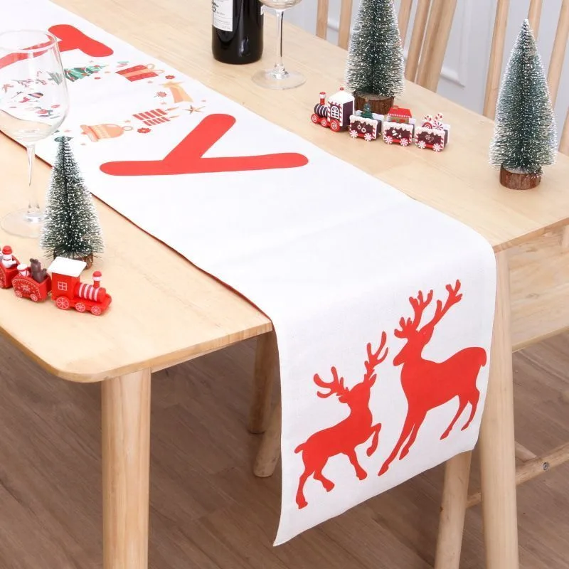 2Pcs Christmas Printed Table Runner 009