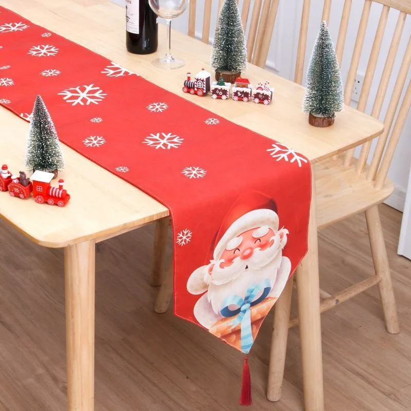 2Pcs Christmas Printed Table Runner 009