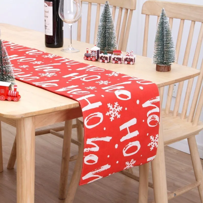 2Pcs Christmas Printed Table Runner 013
