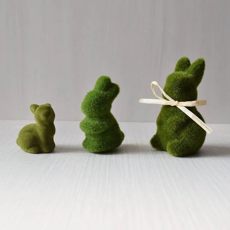 2PS Moss Bunny Decor 7.4cm High