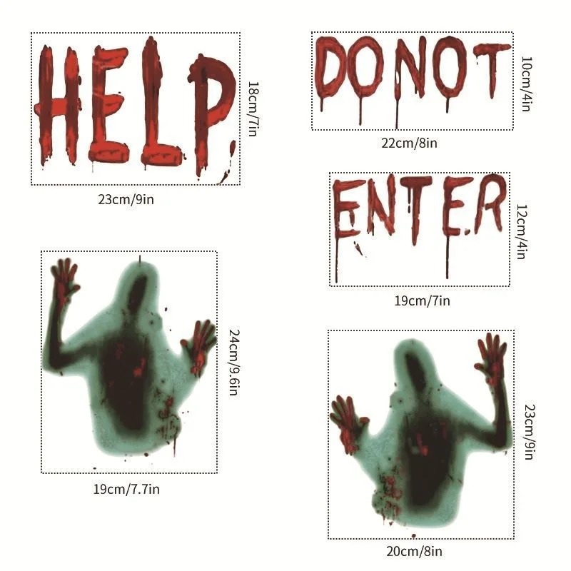 2Sets W03 Halloween Static Window Stickers (9 Sheets Per Set)