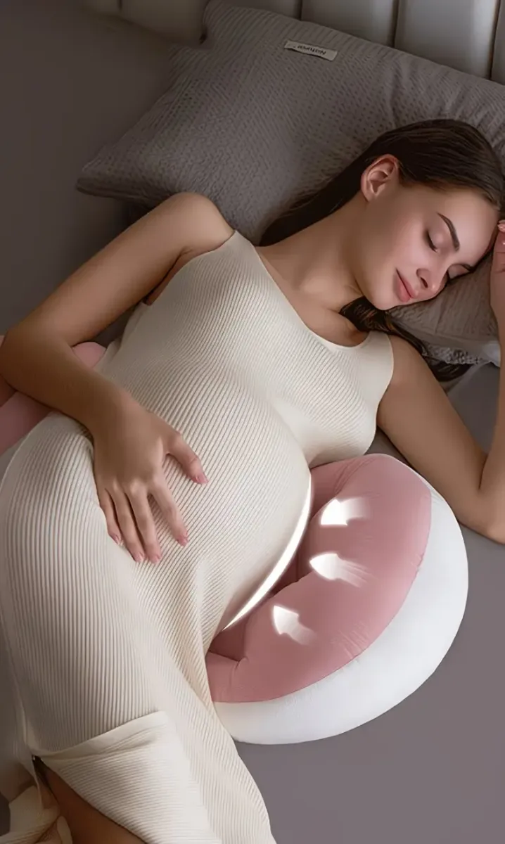 Pregnancy Belly & Back Support Pillow, Adjustable & Fully Machine Washable, High Elasticity & Long-Lasting Shape, Relieves Aches and Pains During Pregnancy.