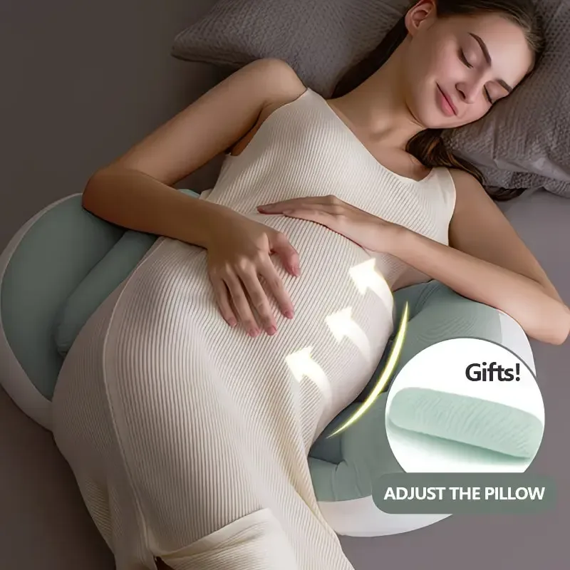 Pregnancy Belly & Back Support Pillow, Adjustable & Fully Machine Washable, High Elasticity & Long-Lasting Shape, Relieves Aches and Pains During Pregnancy.