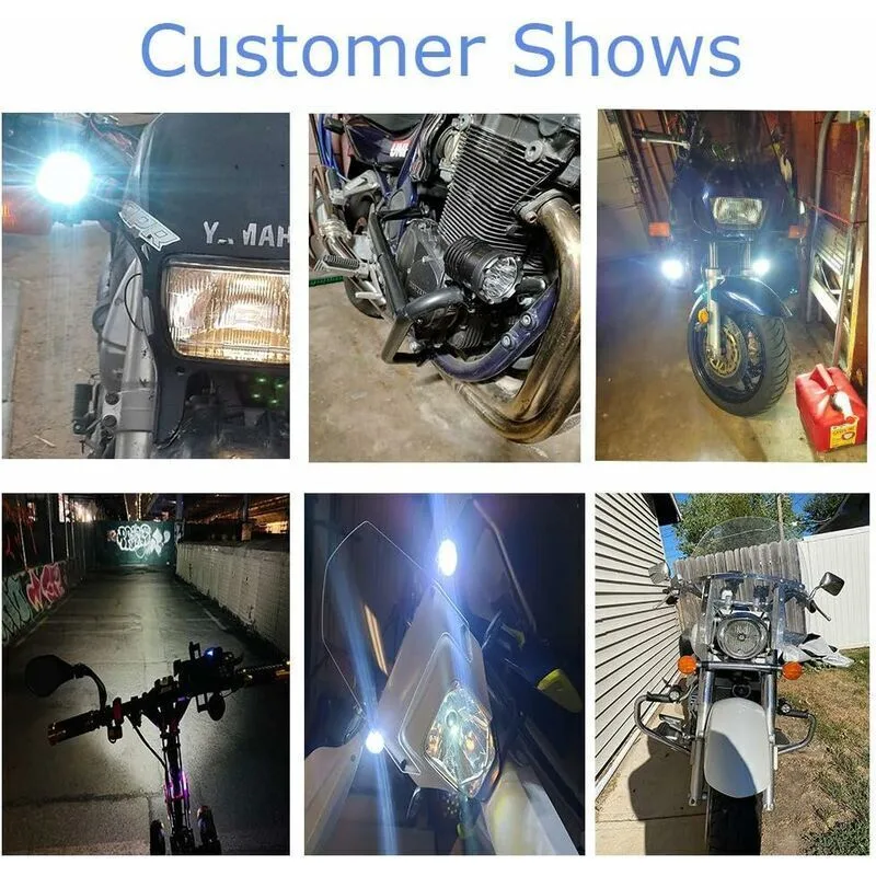 2 Pcs Phare Motorcycle Feux Additionnels LED Compatible with Road 4X4 ATV