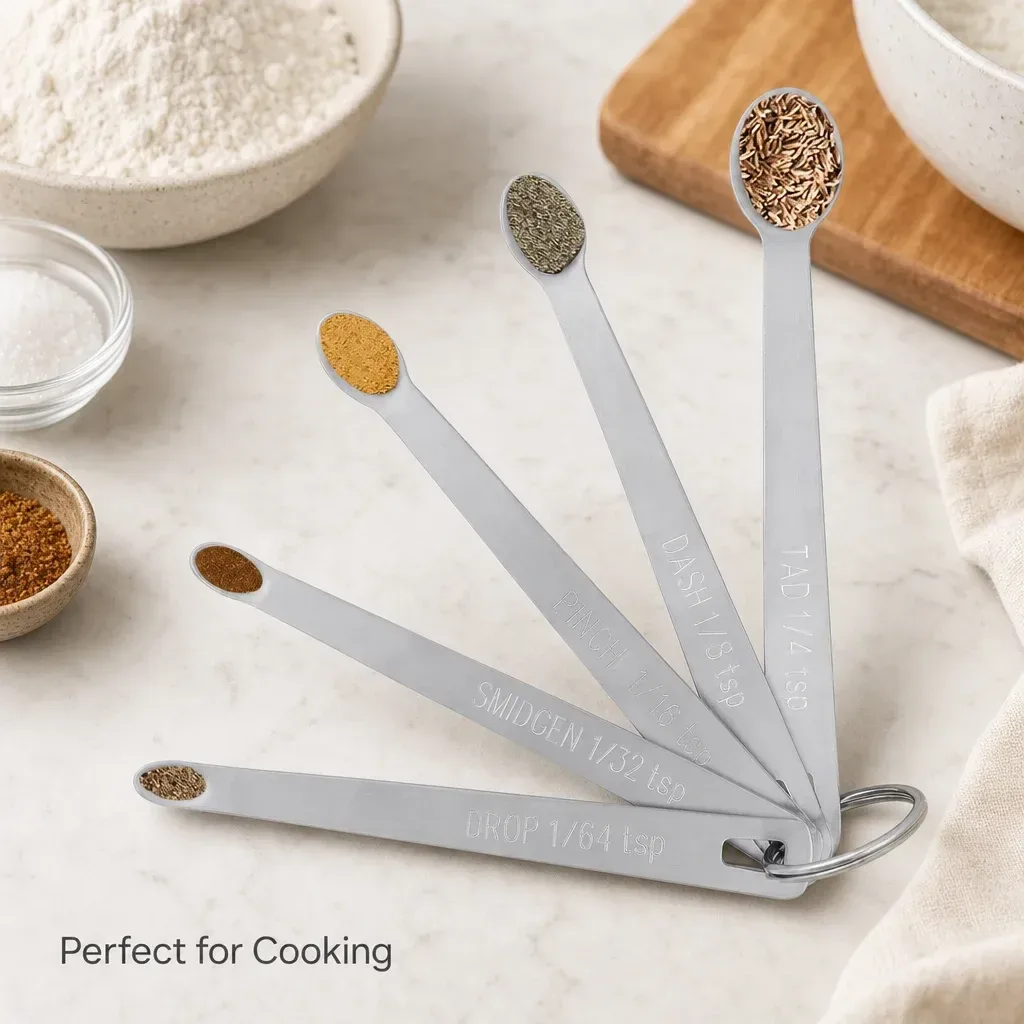5 Pack Stainless Steel Mini Measuring Spoons for Kitchen Baking and Cooking