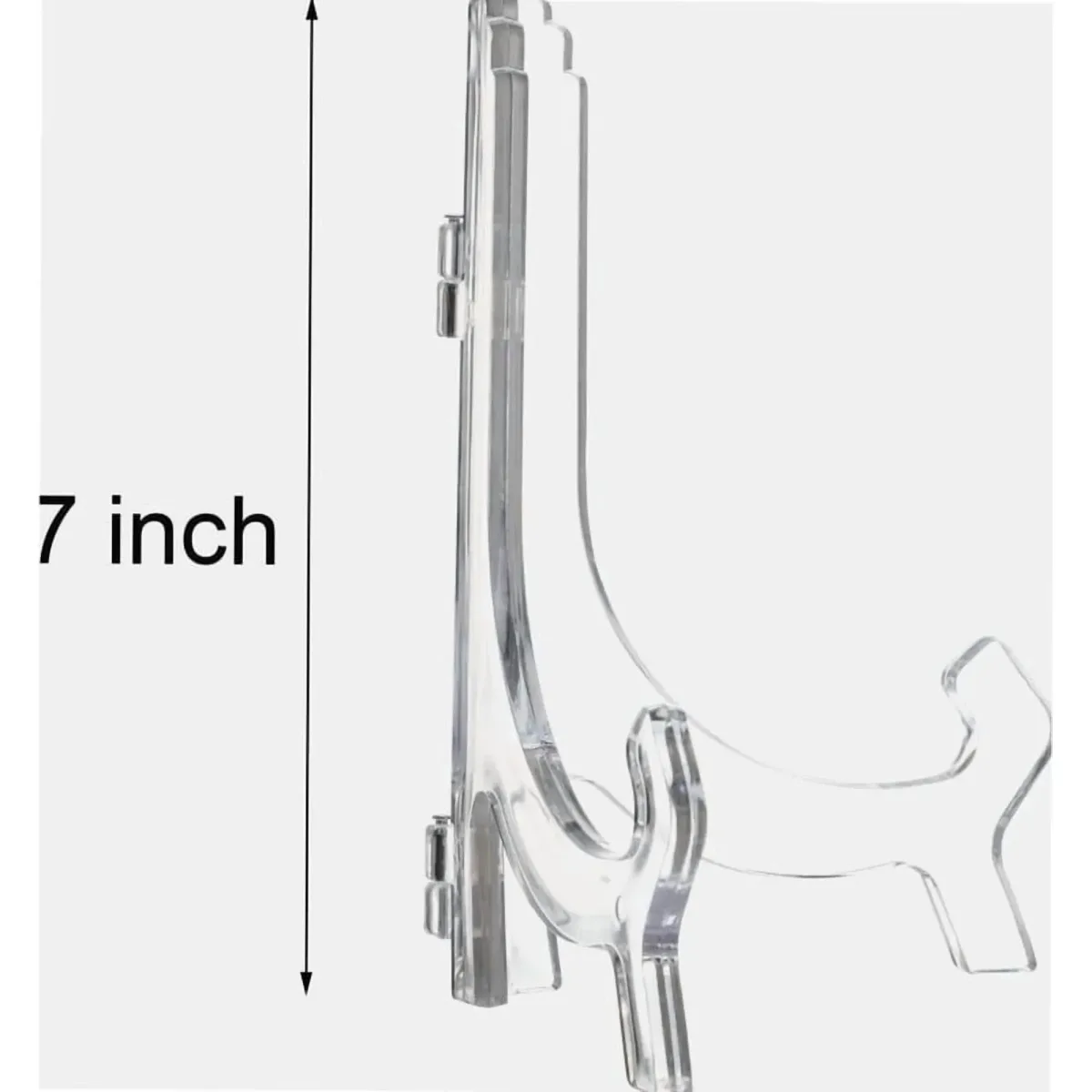 6 Pack Clear Acrylic Easel Stands, Plate Photo Picture Frame and Book Display Holders, 7 in