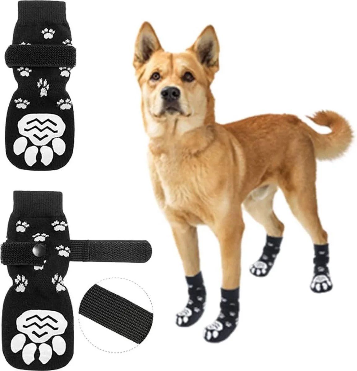 2 Pair Non Slip Dog Shoes, Size S, 13.5 x 4.5 x 5.5 cm