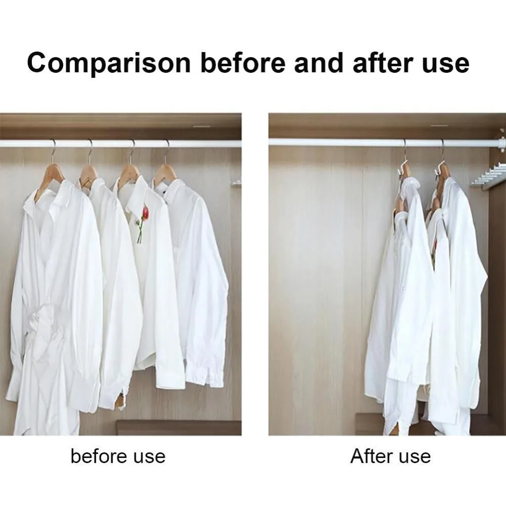 10-pack White Clothes Hangers with Connecting Hook, Organizer