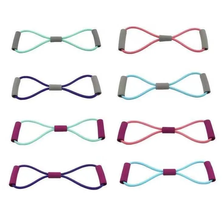 Resistance bands set for exercise yoga rehab, multicolor