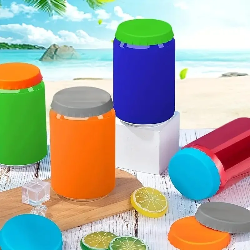 2pcs Silicone Caps Leakproof Jar Lid, MultiColor