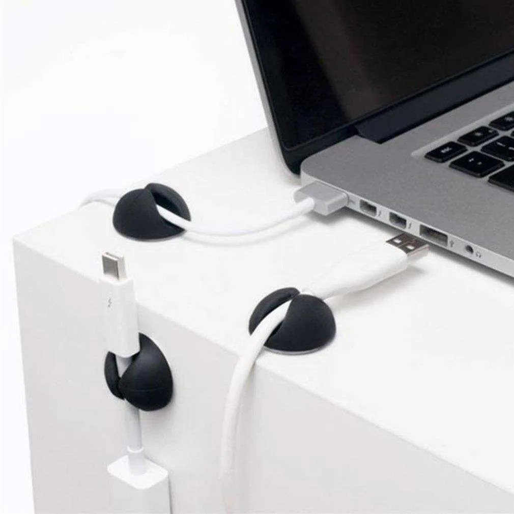 6-Pack Self-Adhesive Round Cable Holders, Black