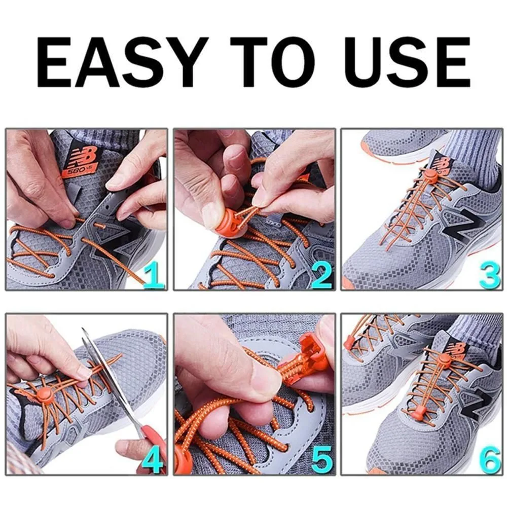 Two shoes with elastic laces including drawstring, Black