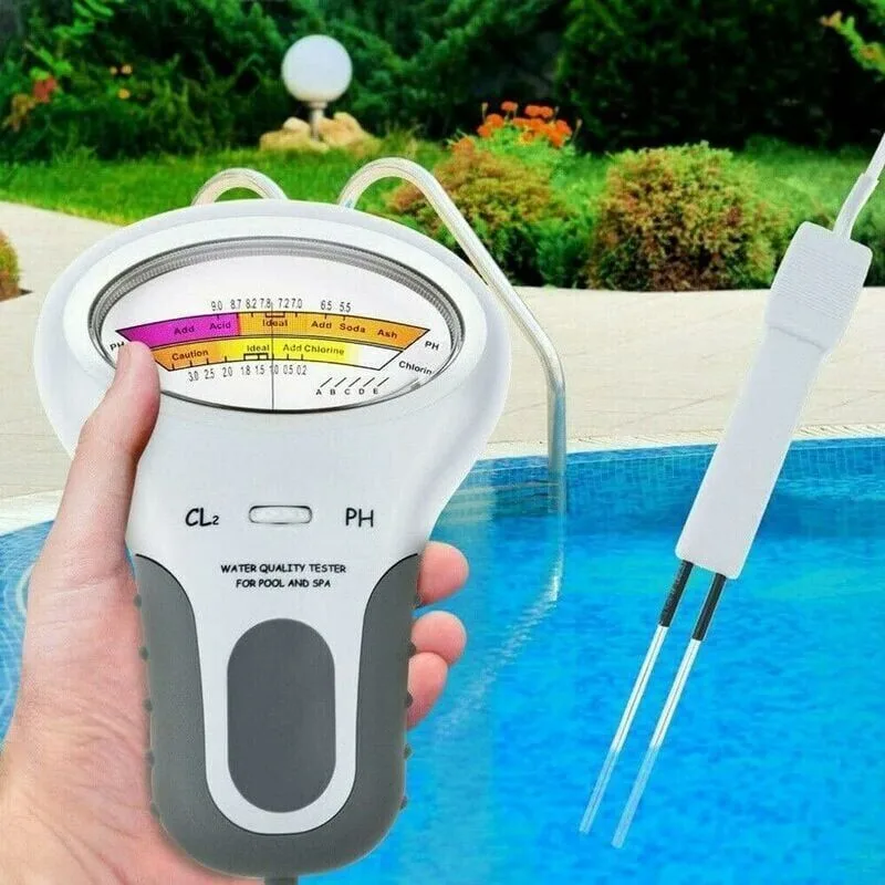 Digital pH Chlorine Tester for Swimming Pool Water Quality Testing Without Battery