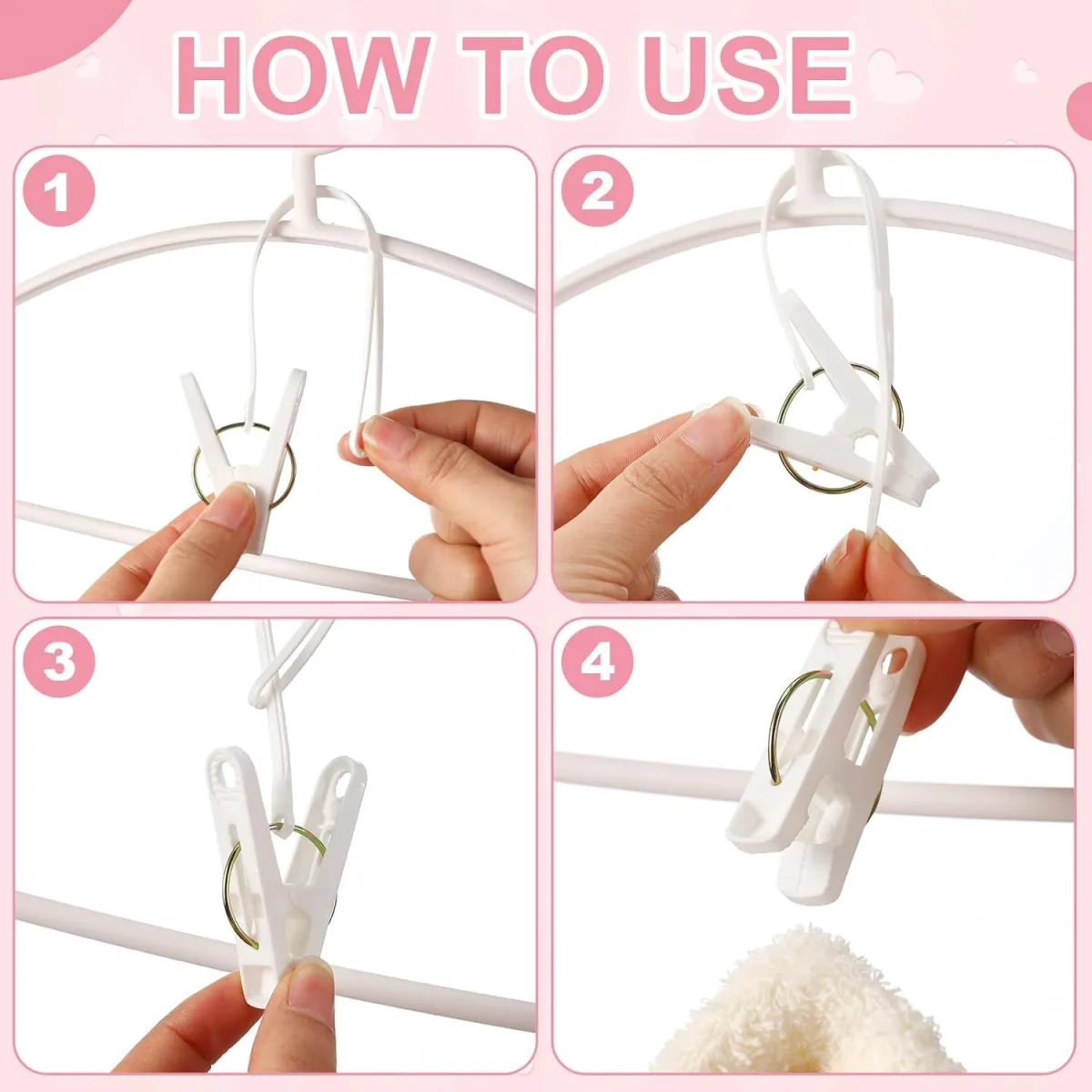 30 Piece Multifunctional Clothes Pegs White for Baby Clothes and Towels
