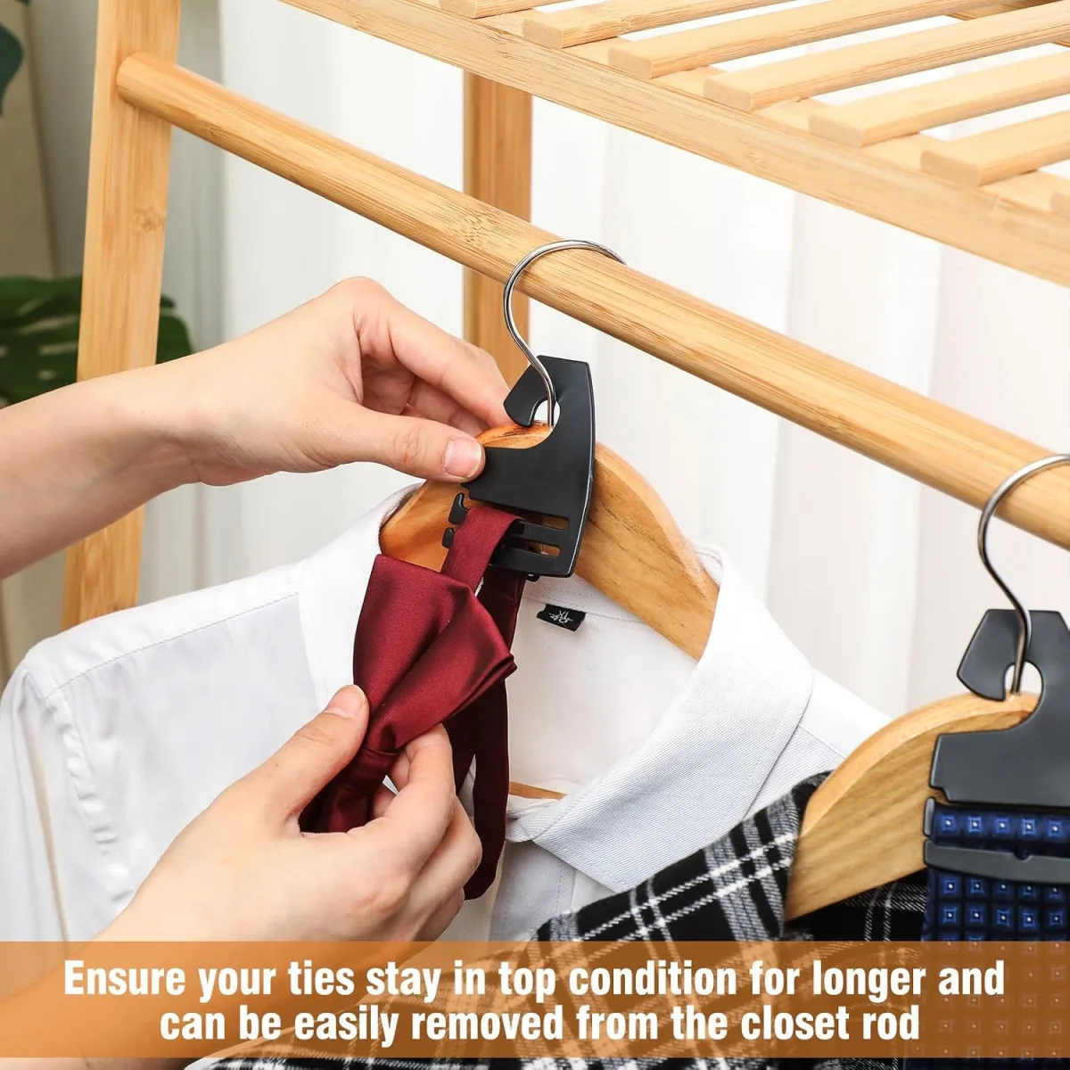 100 Piece Black Plastic Tie Hooks, 7 x 5 cm