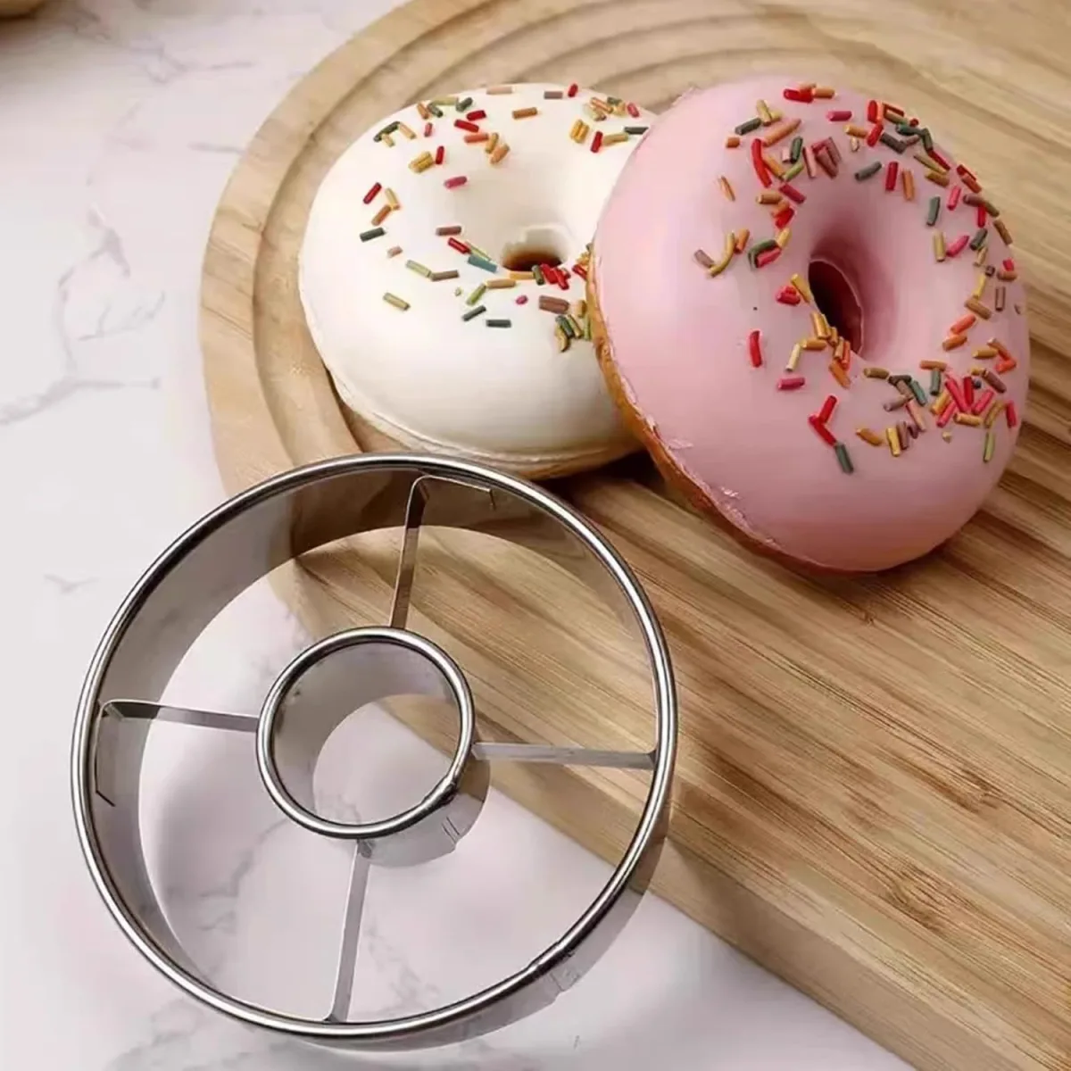 2 Piece Stainless Steel Donut Mold Set, 3.86 Inch
