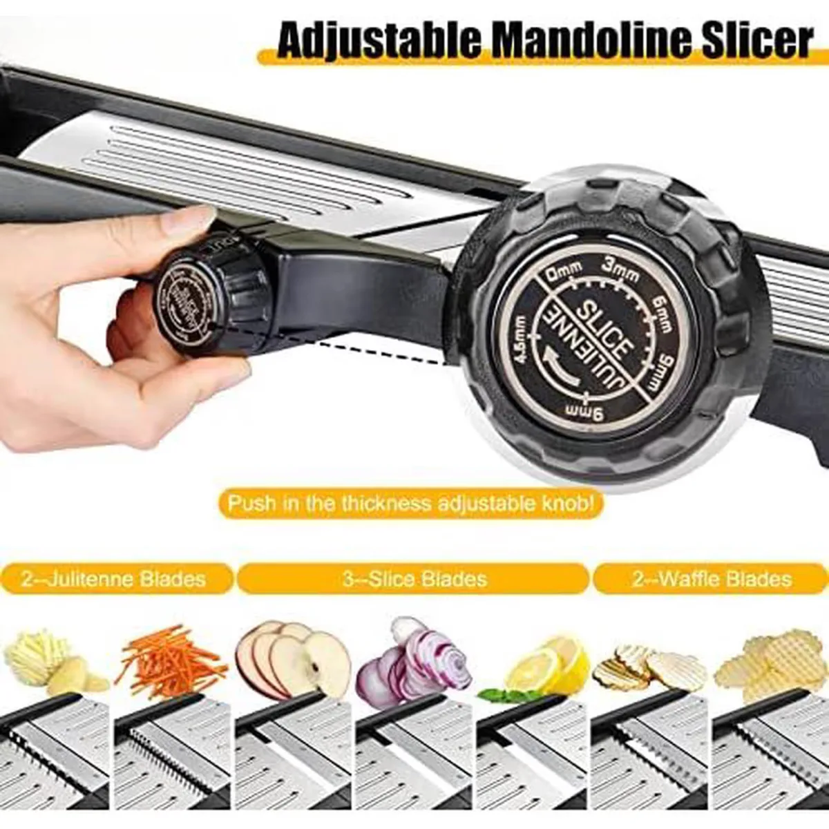 7 in 1 Adjustable Mandoline Vegetable Slicer with Gloves
