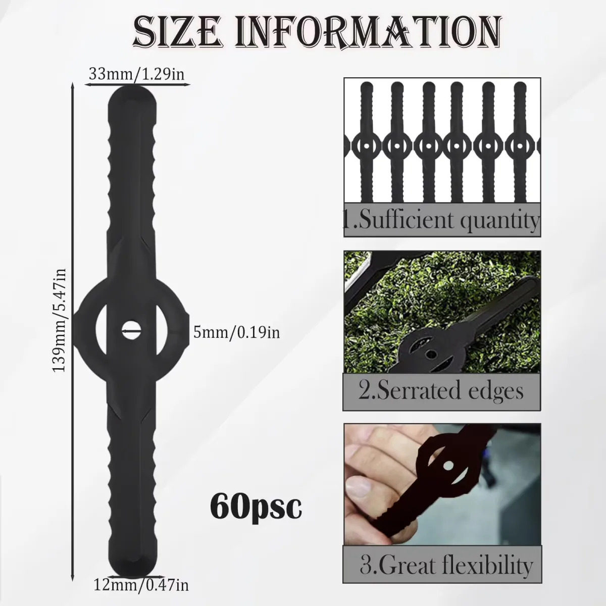 60 Pack String Trimmer Head Blades