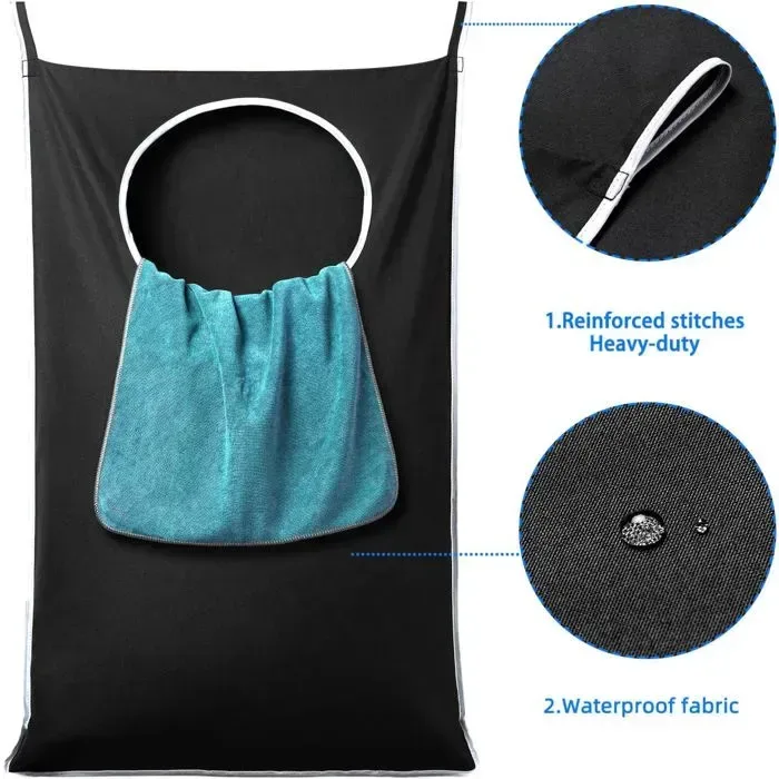 2 Pack Hanging Laundry Bags with Hooks