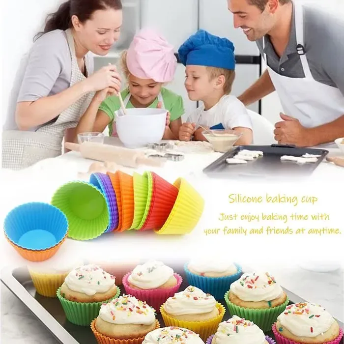 24 Pack Reusable Silicone Cupcake Molds