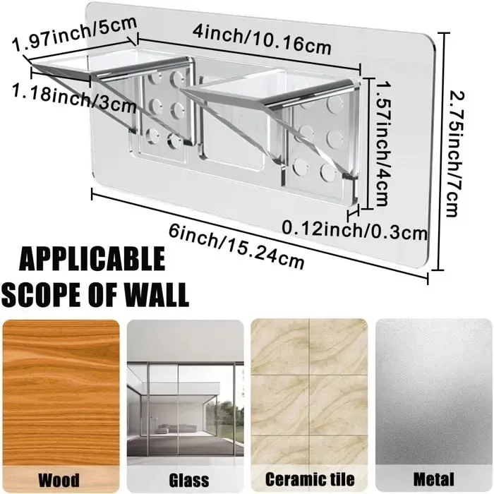 6 Pack Adhesive Shelf Support Brackets