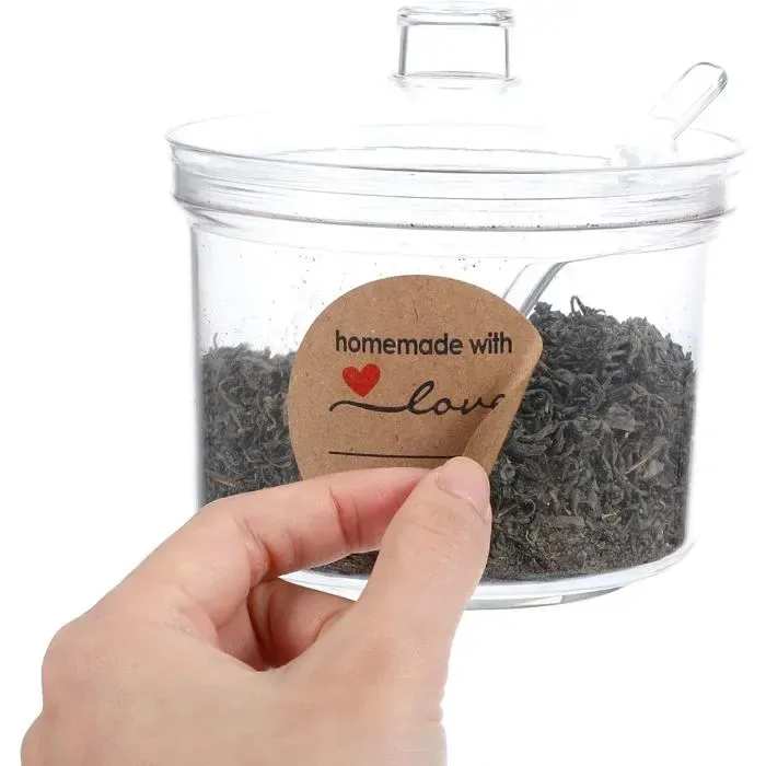 500 Pack Writable Jar Labels, 2 in