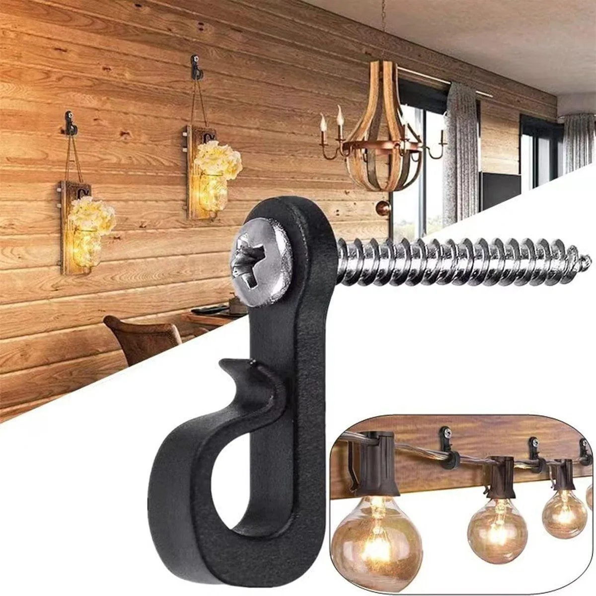 40 Pack Screw Hooks for String Lights