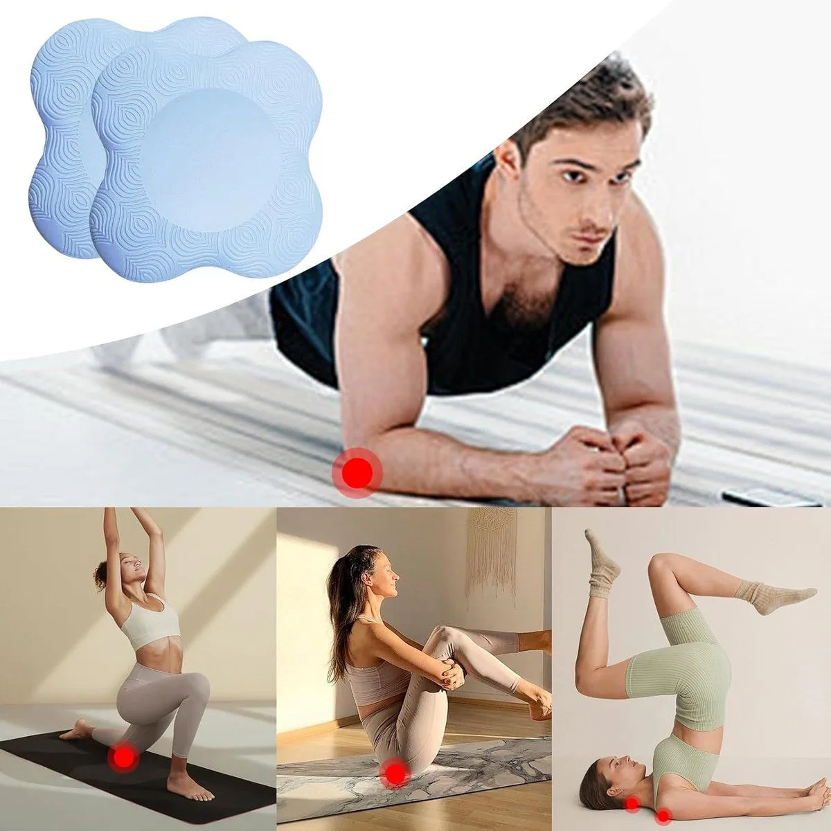2 Pack Non Slip Yoga Knee Cushions