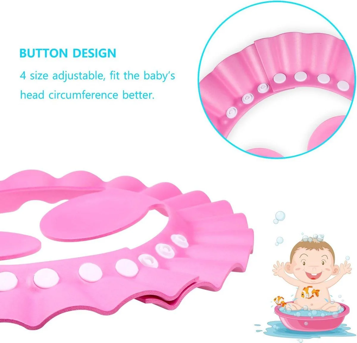 3 Pack Adjustable Child Shower Caps