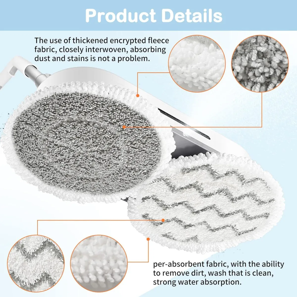 10 Pack Upgraded Replacement Steam Mop Pads or Shark S8201 S7001 S8001 S7201 S7000AMZ S7000 S7005 S7020 S7001C Steam Mop,Steam & Scrub All-in-One Scrubbing and Sanitizing,Dirt Grip Scrub Washable Pad