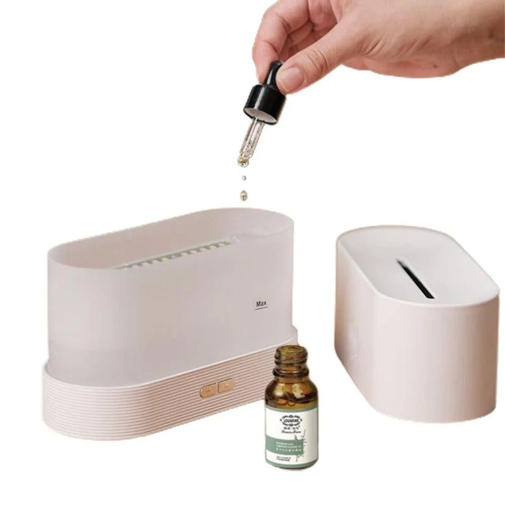 3D Flame Oil Diffuser Air Humidifier Noiseless Mist Aroma Diffuser