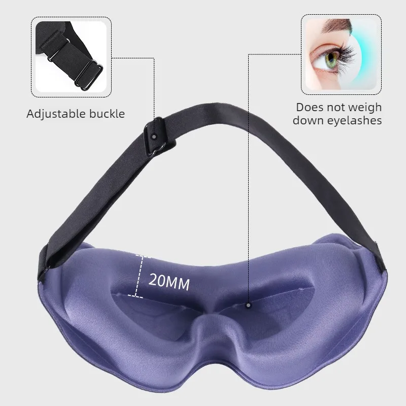 3D Contoured Sleep Mask, Breathable Fabric with Adjustable Strap, Light-Blocking Eye Mask for Sleeping, Napping, and Travel