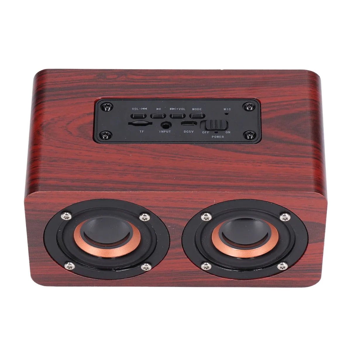 Speaker Portable Red Dual Speakers Voice Call Usb Charging Wooden Speaker Subwoofer
