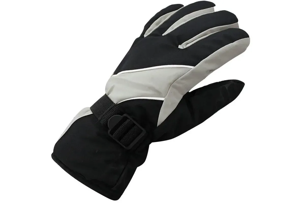 Men's Adult Windproof Rainproof Anti-Slip Ski Gloves, Warm (Grey)