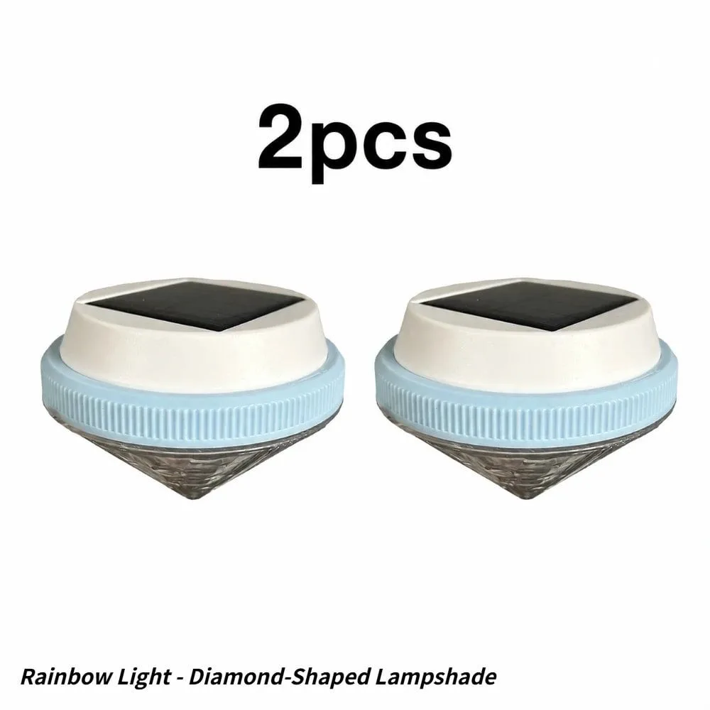 Solar Floating Pool Lights with Multicolor Glow, Two Shape Options (Peach & Diamond), Automatic Day Charging Night Illumination, Waterproof Durable Design for Pools, Bathtubs, Fountains, Aquariums, and Spa Decorative Ambiance