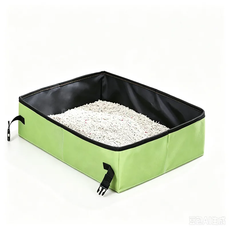 Portable Foldable Cat Litter Box for Travel,large