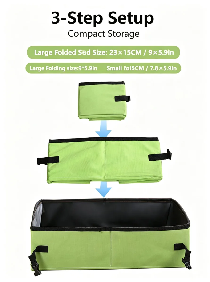 Portable Foldable Cat Litter Box for Travel,large