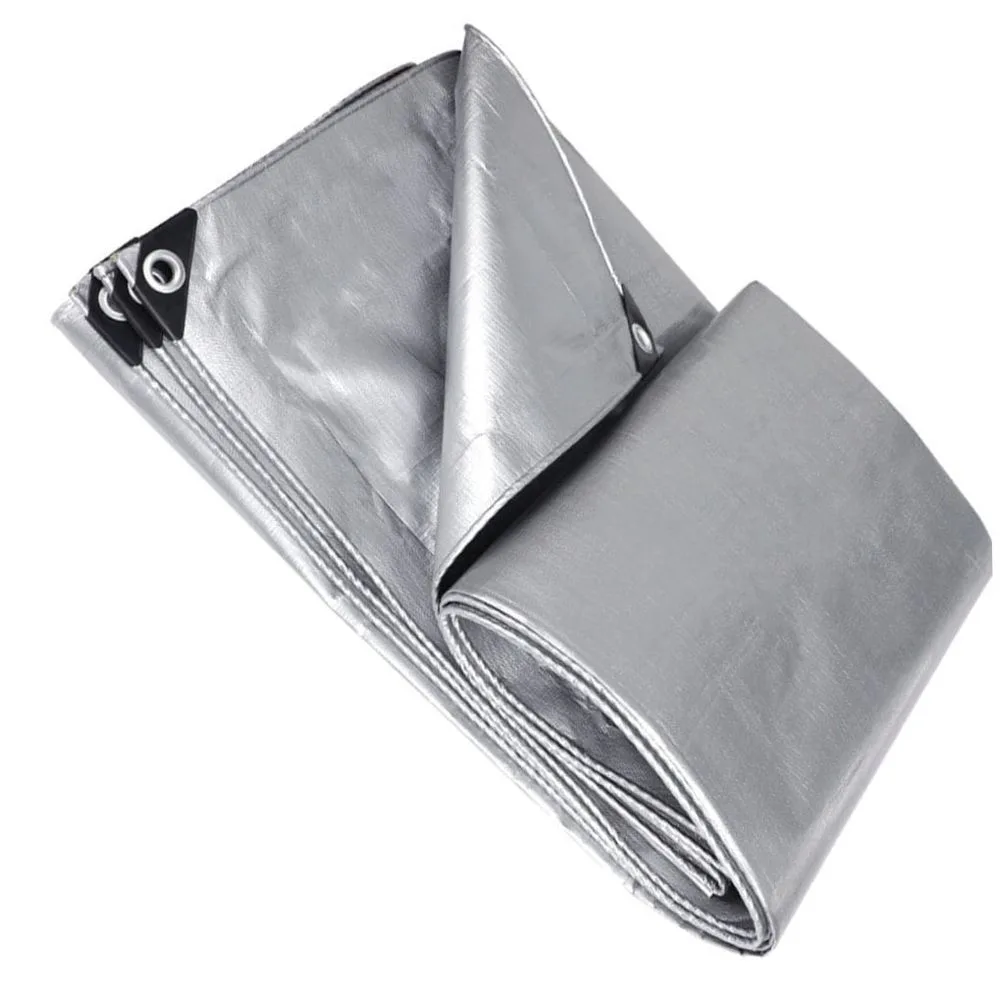 Durable Tarp, Plated Silver, Water-Resistant and Sunproof for Outdoor Activities