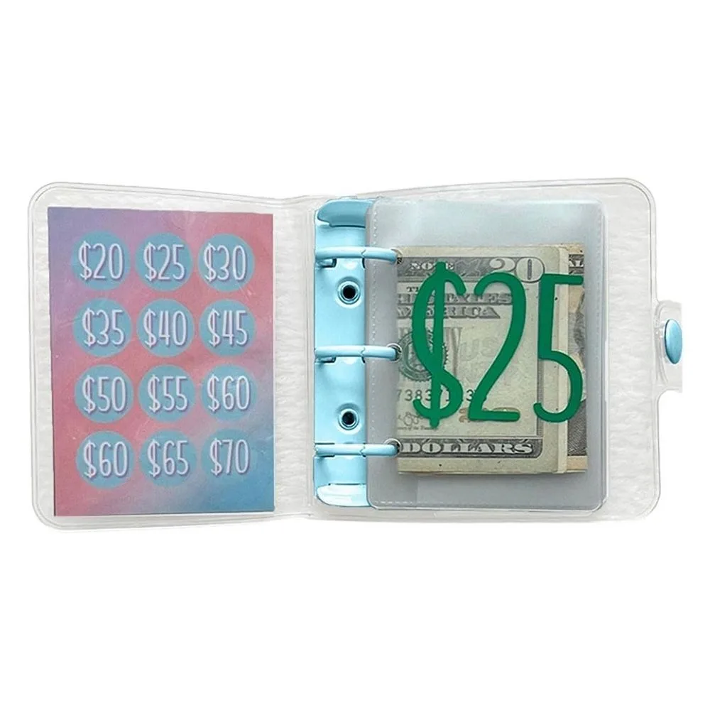 1000 Savings Challenge Binder with Envelopes, Blue