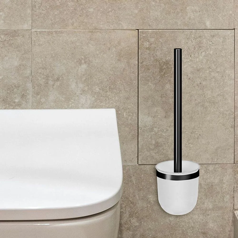 Toilet Brush Holder, White, Plastic, for Home, Space-Saving, Practical Design