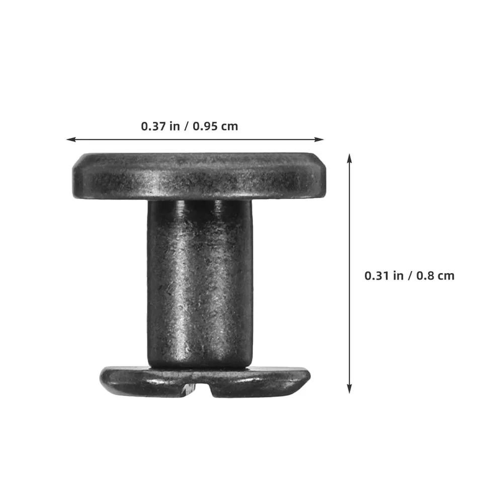 10pcs Binding Post Screw Flat Head Stud Rivets Black Zinc Alloy for DIY Enthusiasts Back to School