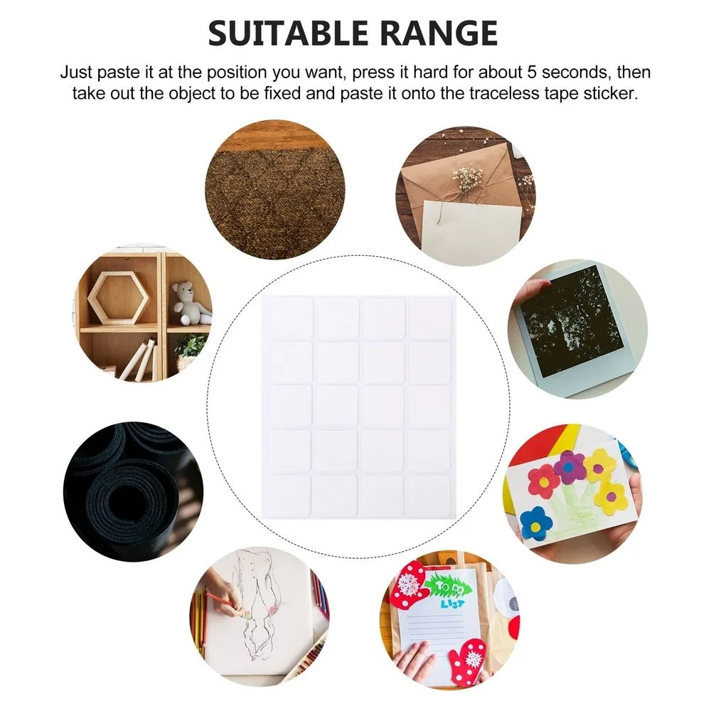 100pcs Transparent Double-Sided Tape for Home Decoration, Strong Adhesive White Acrylic, Traceless and Easy to Use