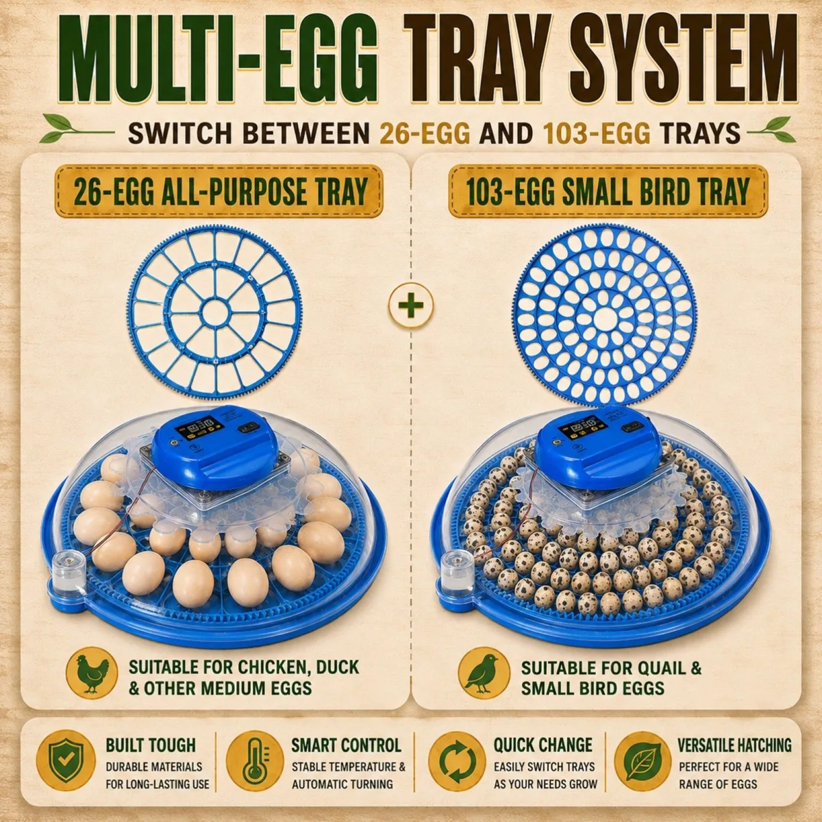 26 Egg Hatching Incubator Machine Automatic Turning Digital LED Chicken Duck