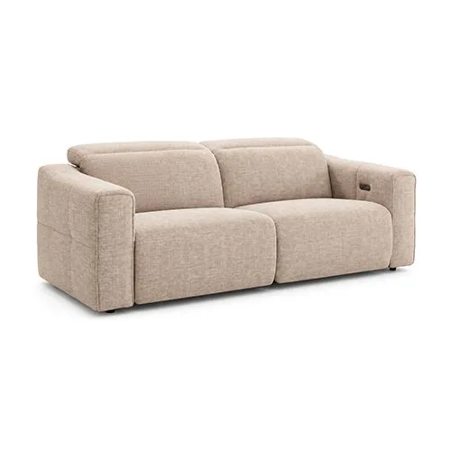 3 Seater Fabric Power Recliner with Power Headrest & Zero-Wall Design